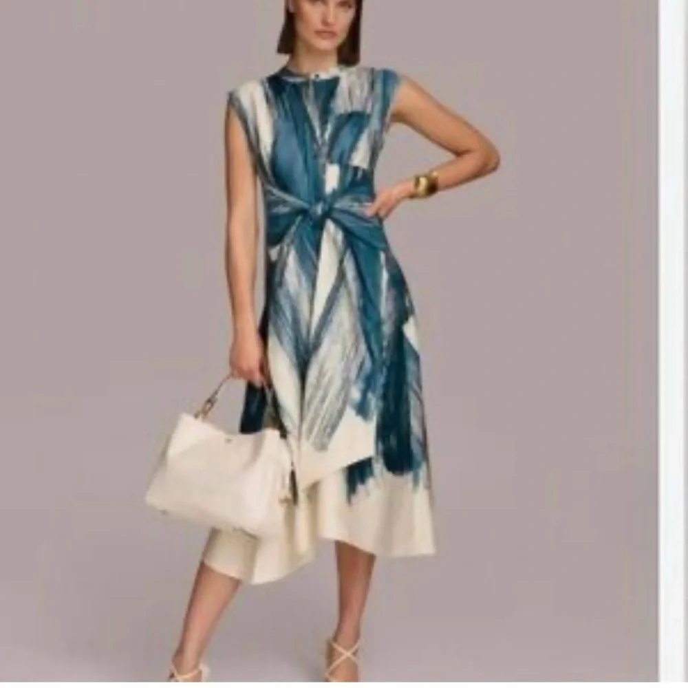 Donna Karan Blue and White Dress size XL - Picture 9 of 9